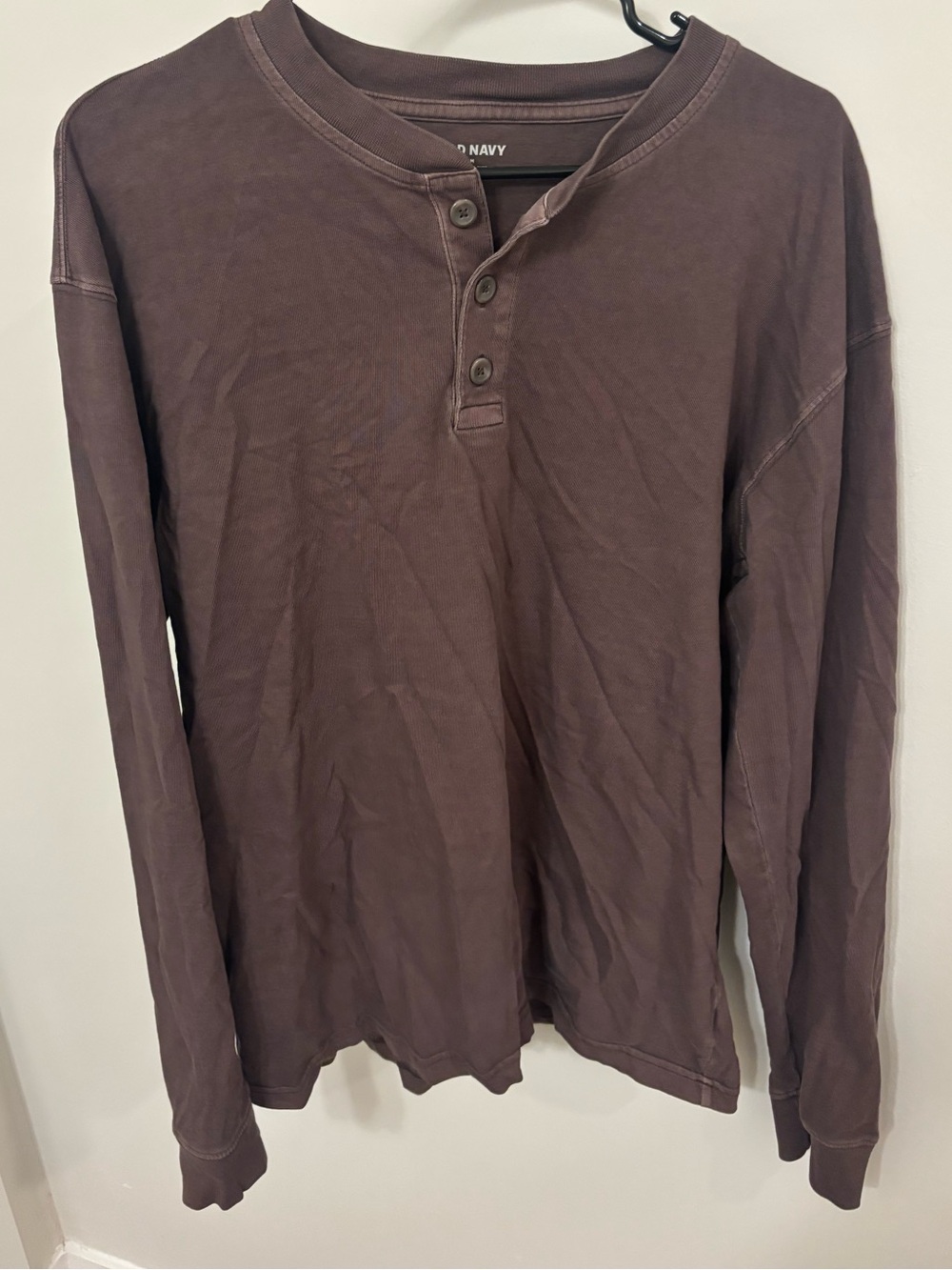 Old Navy Men's Long-Sleeve Henley Shirt - Dark Brown